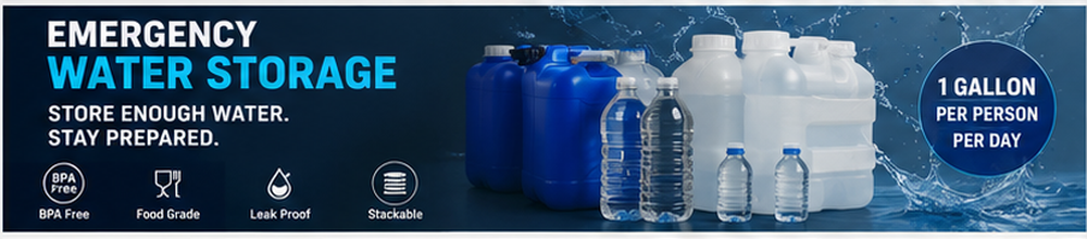 emergency water storage containers and purification supplies - SurvivalStockUp