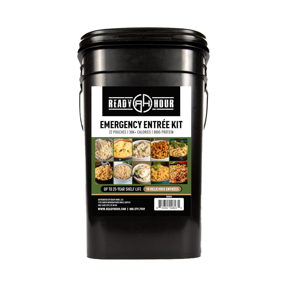 Ready Hour 120-serving freeze-dried emergency food supply bucket