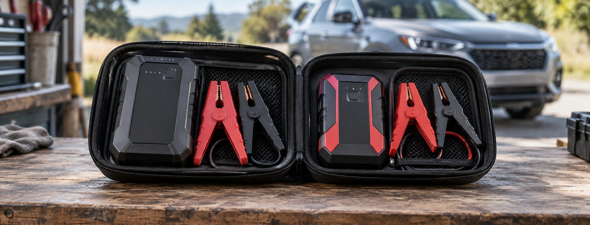 Best Portable Jump Starters for Car Emergency Kits 2026 - SurvivalStockUp Portable jump starters with jumper cables for car emergency kits - SurvivalStockUp