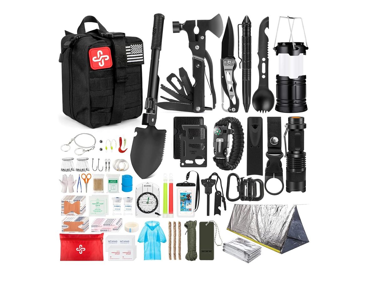 Home Medical Supply Kit - Survival Gear First Aid Essentials Survival gear first aid kit with medical supplies organized